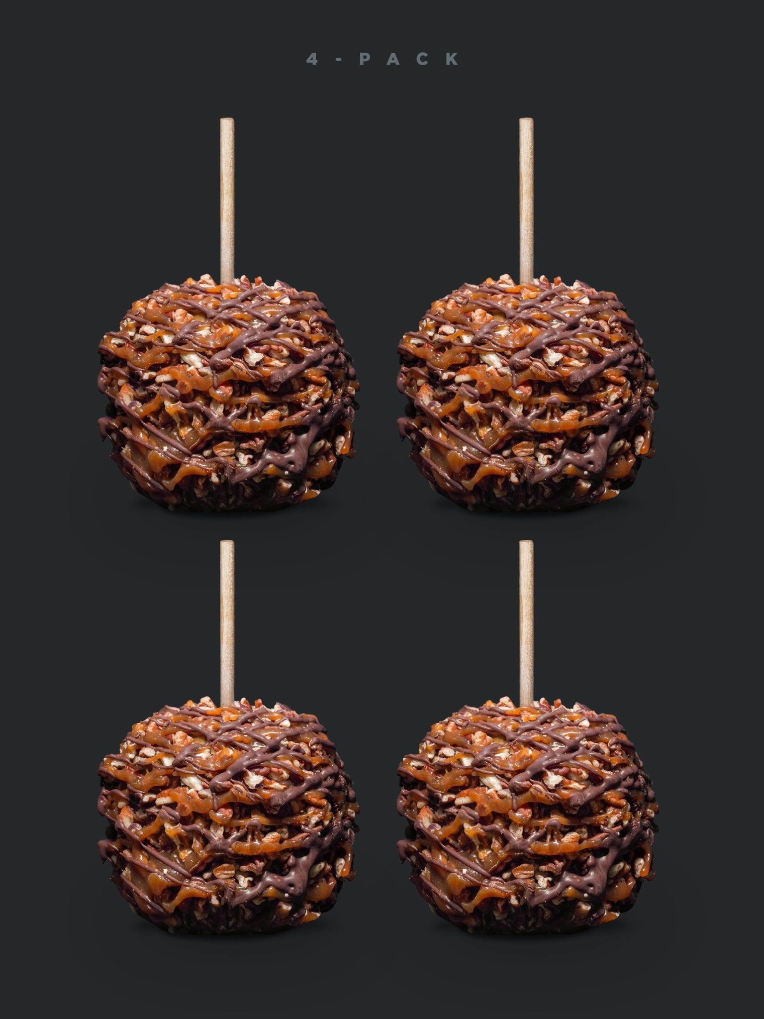 Gourmet Caramel Apple - Pecan Turtle (4 - Pack) - The Caramel Tree