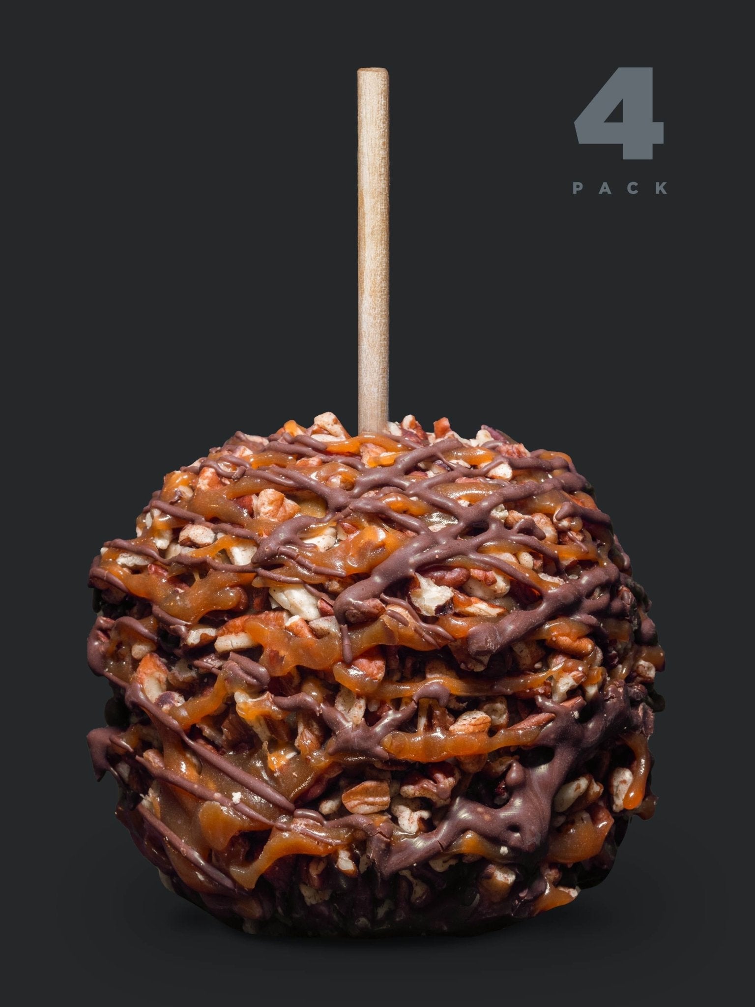 Gourmet Caramel Apple - Pecan Turtle (4 - Pack) - The Caramel Tree
