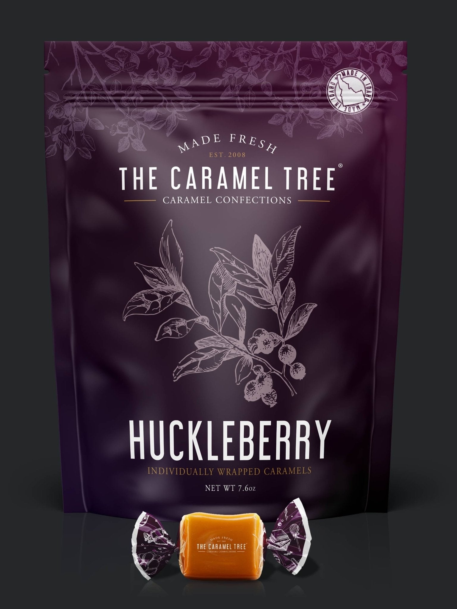 Huckleberry Caramel Pouch 7.6oz - The Caramel Tree